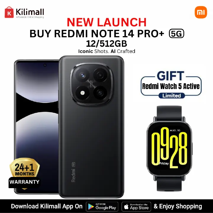 [Anniversary Deals] XIAOMI Redmi Note 14 Pro+ 5G Smart Phone 12GB Ram + 512GB Rom  , 6.67" AMOLED display , Dual Sim
