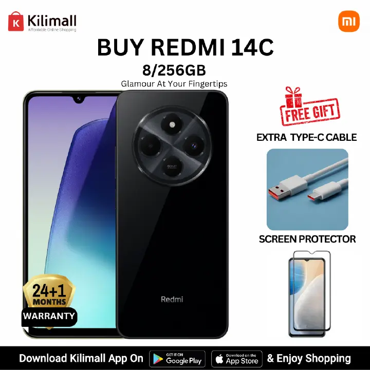 [Special Offer]Xiaomi Redmi 14C  Smart Phone 8GB RAM + 256GB Storage 4G Network Dual SIM 6.88 inch 120Hz LCD Screen 50MP Camera 18W Tpye-C Charging 5160mAh Battery Fingerprint&Face Smart Phones