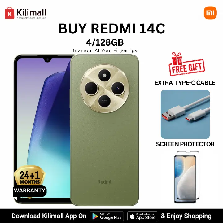 [Special Offer] Xiaomi Redmi 14C Smart Phone 4GB RAM + 128GB Storage 4G Network Dual SIM 6.88 inch 120Hz LCD Screen 50MP Camera 18W Tpye-C Charging 5160mAh Battery Fingerprint&Face Smart Phones