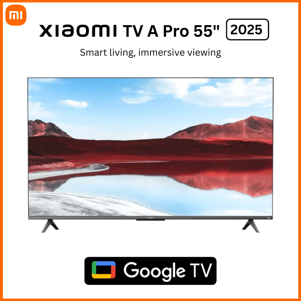 Xiaomi TV A Pro 55 2025 - 55'' Frameless QLED Smart TV 4K , Google Assistant , 2/8GB , Google Assistant  , Chromecast built-in , Netflix, Amazon Prime Video and Youtube pre-installed  Thousands of app
