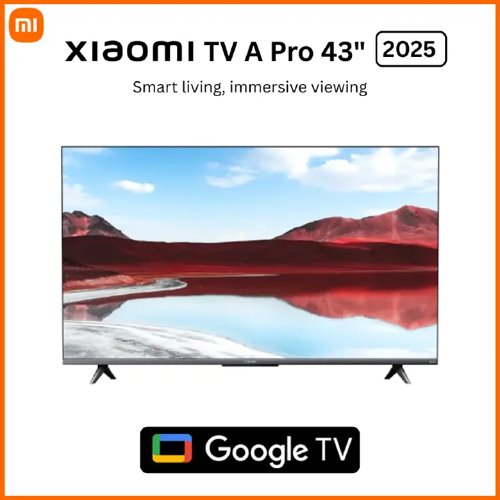 [Hot Deals] Xiaomi TV A Pro 43 2025 -  43''  Frameless Smart TV , 4K QLED display , Bluetooth 5.0 ,Chromecast built-in™ , Google TV, Voice Control