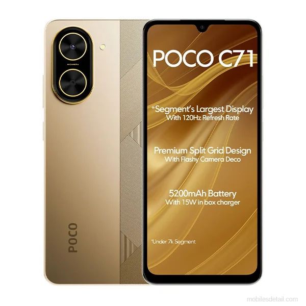 【Xiaomi Official】Xiaomi POCO C71 POCO C71  Smartphone 6.88" Display - 4GB RAM + 128GB ROM  32MP/8MP Camera 5200mAh Battery Dual SIM Android 15 (Go Edition)