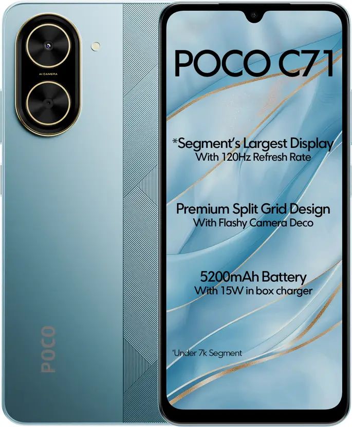 【Xiaomi Official】Xiaomi POCO C71 POCO C71  Smartphone 6.88" Display - 4GB RAM + 128GB ROM  32MP/8MP Camera 5200mAh Battery Dual SIM Android 15 (Go Edition)