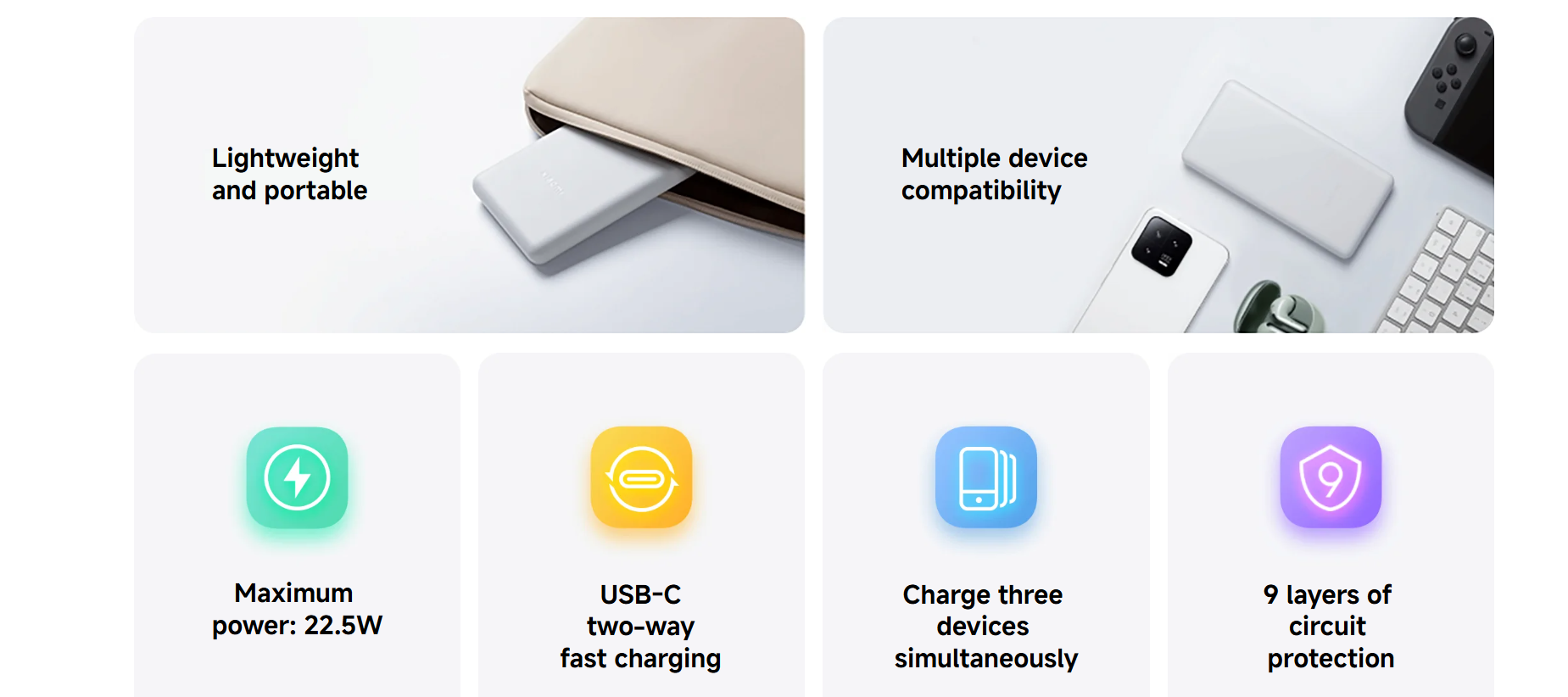 Xiaomi Power Bank 10000mAh 22.5W Lite - Fast Charging | Slim & Portable | Dual Output | Type-C + USB | Safe & Durable | Original Mi Power bank