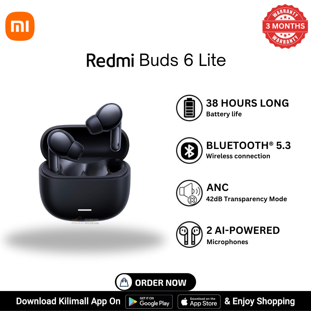 Redmi Buds 6 Lite  Bluetooth 5.3 38Hour Battery