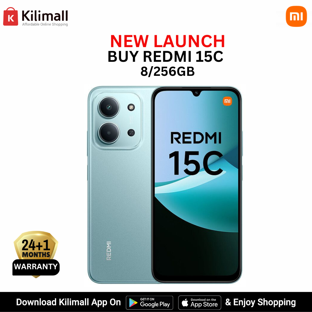 [New Launch + Free GIFTS] Redmi 15C Smartphone Display 6.9” 120Hz - 8GB Ram + 256GB Rom Dual SIM, 4G , 6000mAh Battery ,50MP AI dual camera ,33W fast charging ,IP64 ,MediaTek Helio G81-Ultra