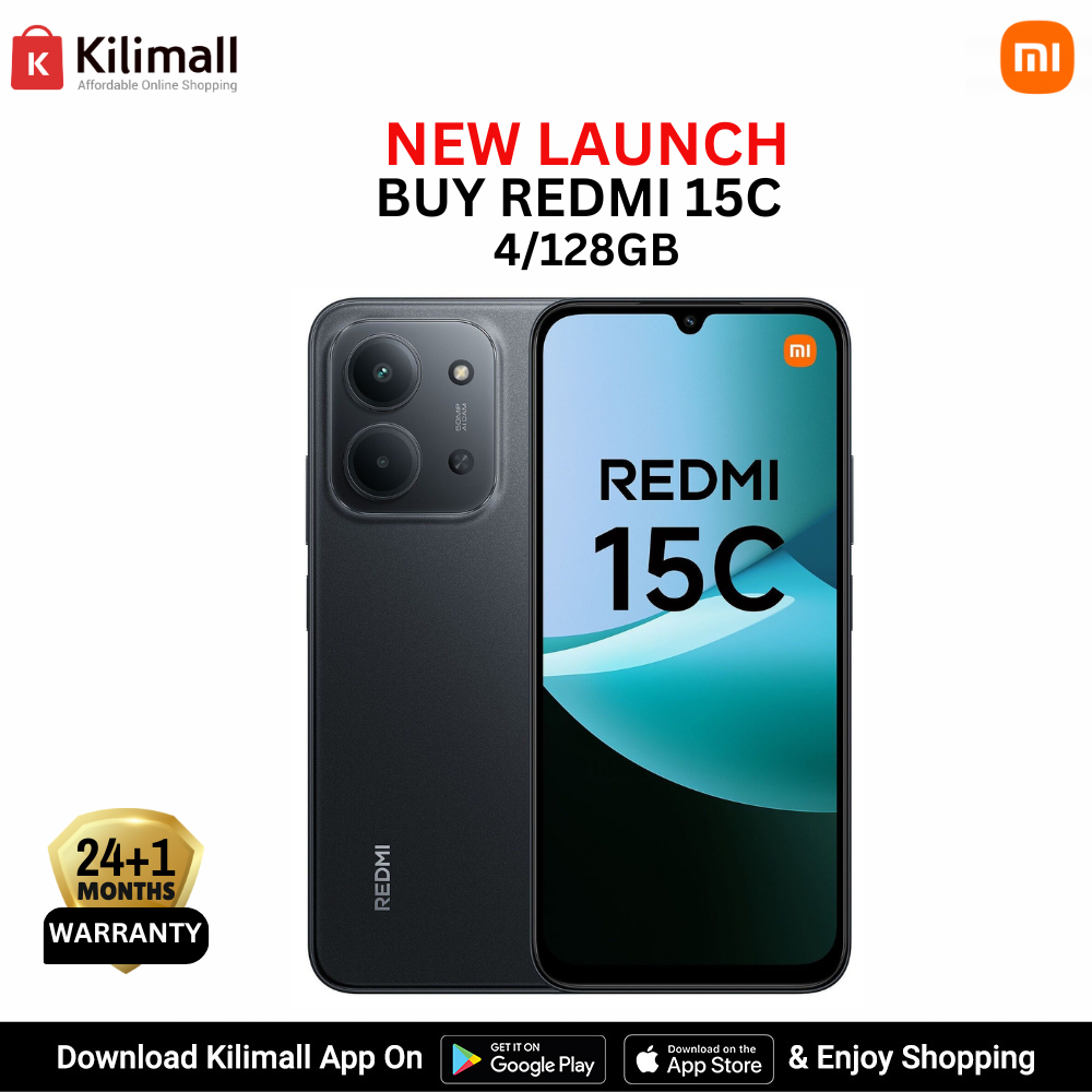 [New Launch + Free GIFTS] Redmi 15C Smartphone Display 6.9” 120Hz - 4GB Ram + 128GB Rom Dual SIM, 4G , 6000mAh Battery ,50MP AI dual camera ,33W fast charging ,IP64 ,MediaTek Helio G81-Ultra