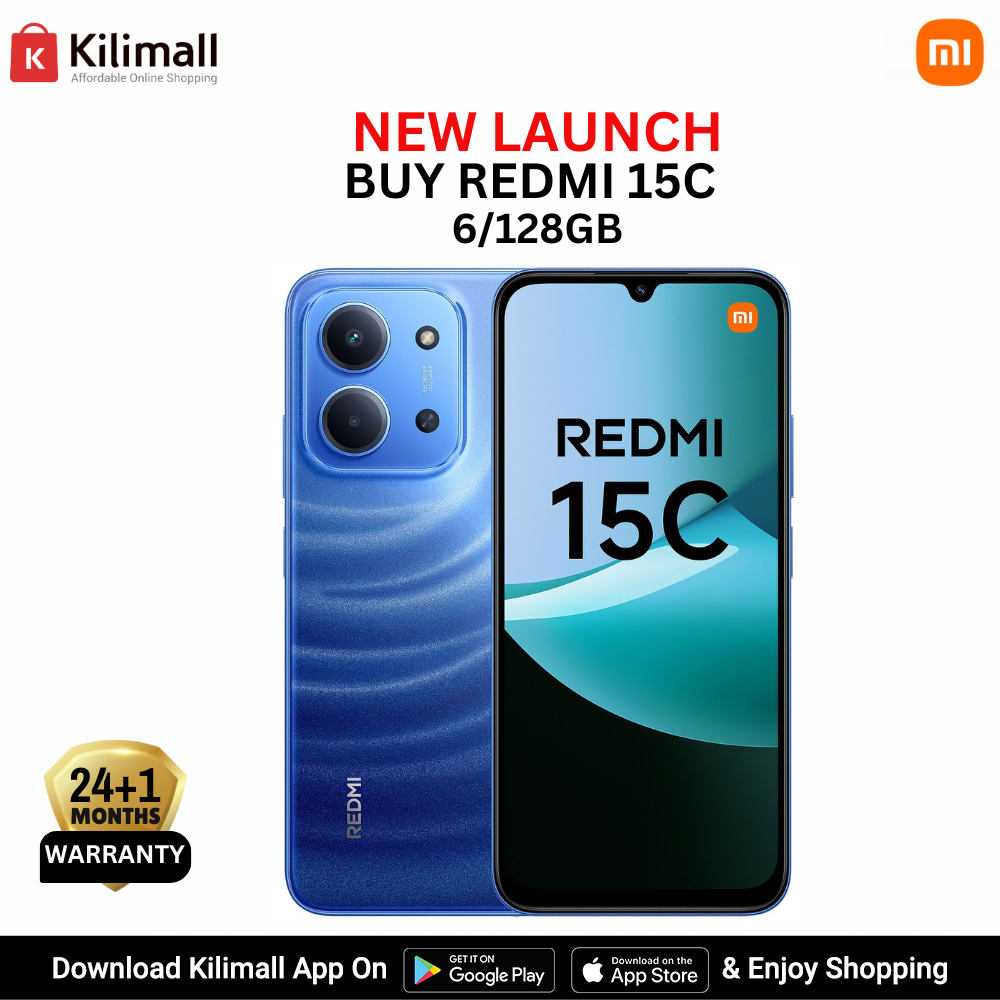 [New Launch + Free GIFTS] Redmi 15C Smartphone Display 6.9” 120Hz - 6GB Ram + 128GB Rom Dual SIM, 4G , 6000mAh Battery ,50MP AI dual camera ,33W fast charging ,IP64 ,MediaTek Helio G81-Ultra