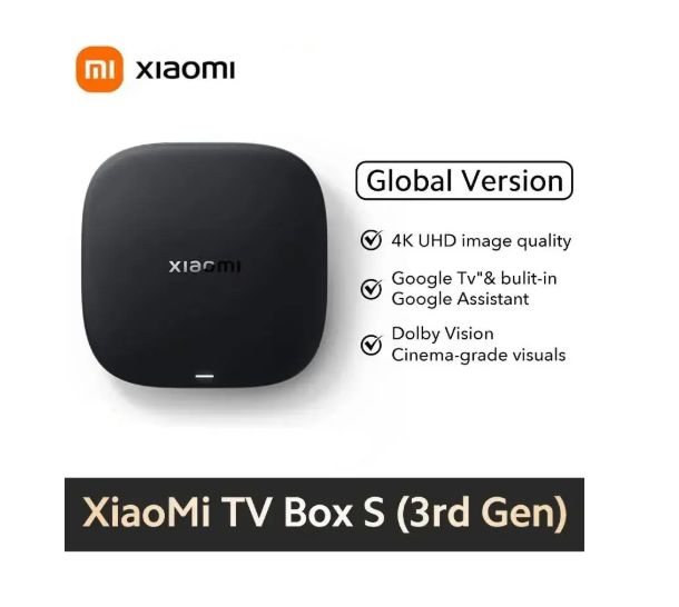 【Xiaomi Official】Xiaomi TV Box S 3rd Gen - 4K UHD, Google TV, 32GB Memory, Dolby Vision & Atmos, WiFi 6, HDMI 2.1, Fast Streaming, Compact and Powerful