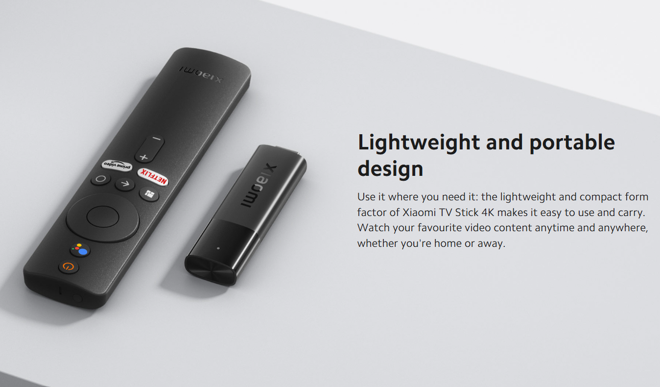 【Xiaomi Official】Xiaomi TV Stick 4K – Ultra HD Streaming Device, Android TV 11 with Google Assistant Voice Remote, Chromecast Built-in, 2GB RAM + 8GB Storage, HDR/AV1, Dual-Band WiFi , Bluetooth 5.2