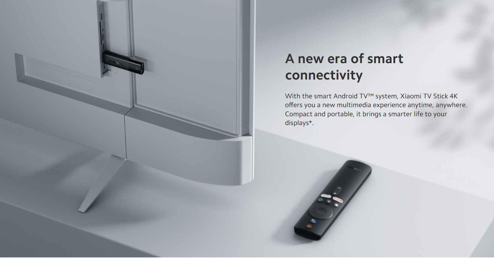 【Xiaomi Official】Xiaomi TV Stick 4K – Ultra HD Streaming Device, Android TV 11 with Google Assistant Voice Remote, Chromecast Built-in, 2GB RAM + 8GB Storage, HDR/AV1, Dual-Band WiFi , Bluetooth 5.2