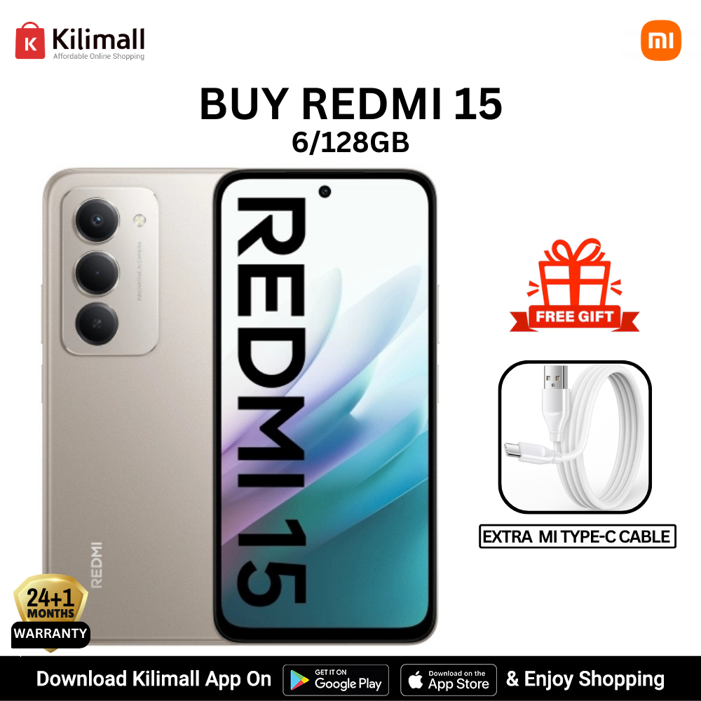 【Xiaomi Official】Redmi 15 Smartphone 6.9" HD+ Display, 6GB+128GB, 50MP AI Camera, 7000mAh Battery, Dual SIM, 4G Side fingerprint