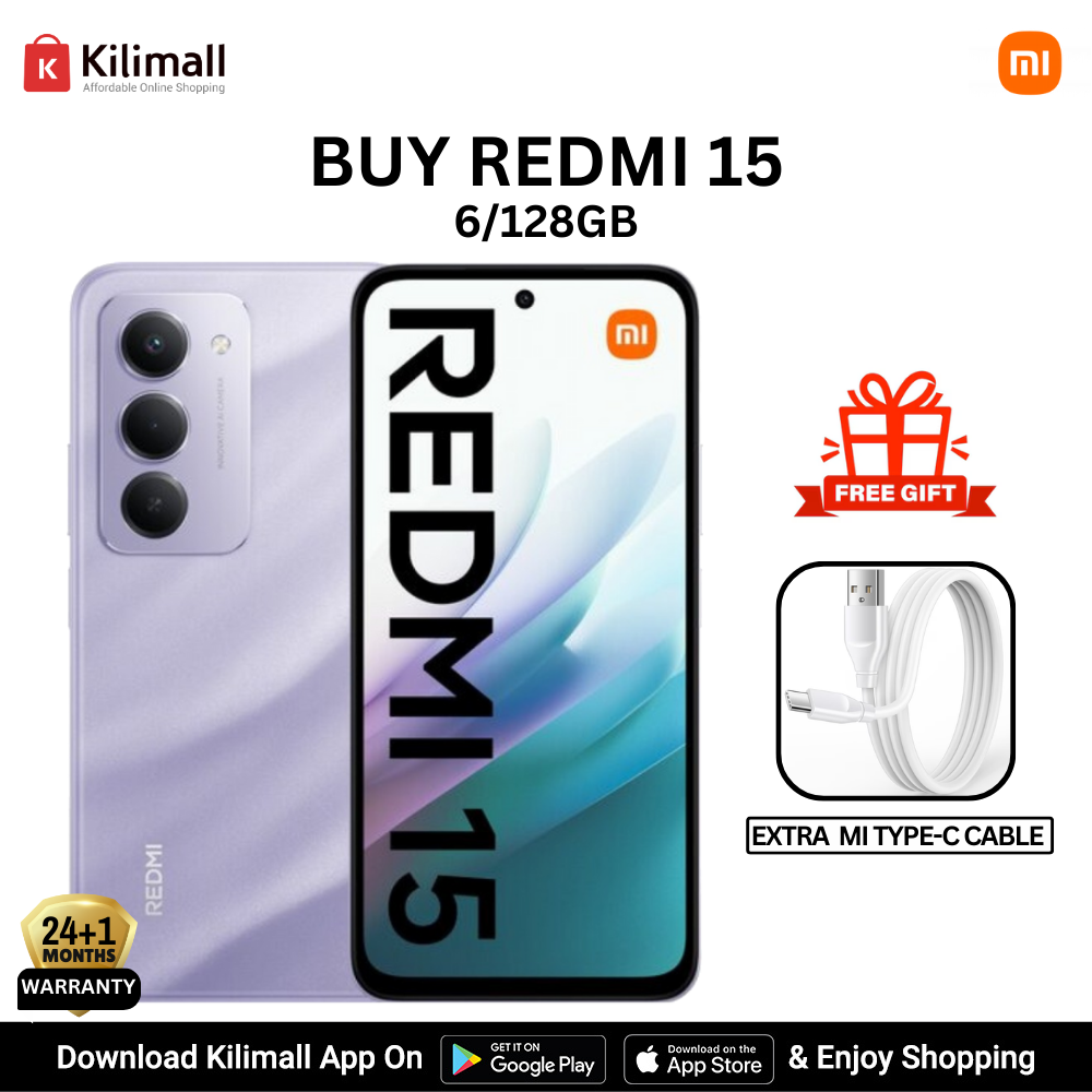 【Xiaomi Official】Redmi 15 Smartphone 6.9" HD+ Display, 6GB+128GB, 50MP AI Camera, 7000mAh Battery, Dual SIM, 4G Side fingerprint