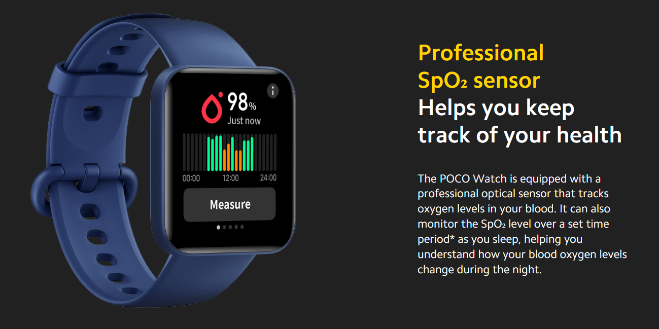 【Xiaomi Official】Xiaomi Poco Watch - | 1.6" AMOLED colourful touch display| SpO₂ measurement and 24-hour heart rate tracking | 100+ fitness modes | Up to 14 days of battery life, Black smart watch