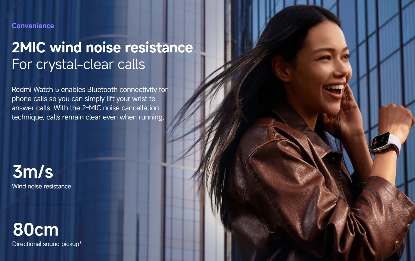 【Xiaomi Official】 Xiaomi Redmi Watch 5 Smartwatch, 2.07" LCD Display, 24 Days of Bat Life, 150+ Sports Modes, 2 MIC 5ATM Waterproof, Bluetooth phone  Call Music Heart Rate, Fitness-Tracker