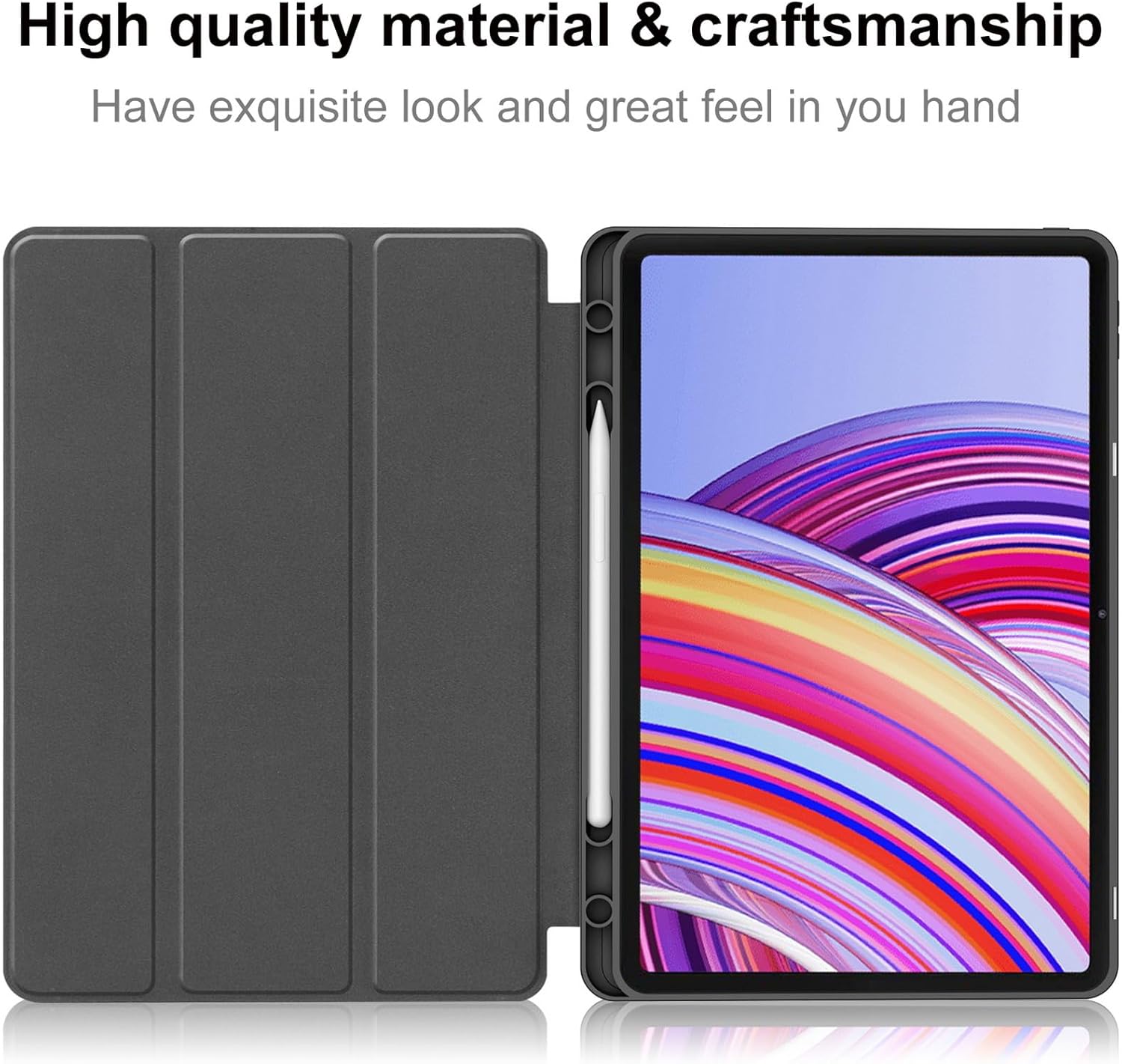 【Xiaomi Official】Redmi Pad Pro Cover - 2.1 Inch Slim and stylish PU leather cover with magnetic stand, smart flip function, and all-round shockproof protection