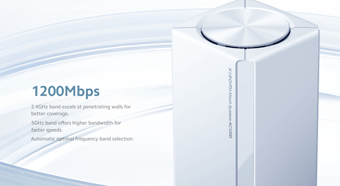 【Xiaomi Official】Xiaomi Mesh System AC1200 (1-PACK) -  WiFi Router | Dual Band | Whole Home Coverage | High Speed Internet