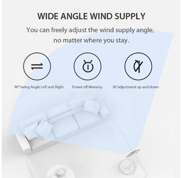 【Xiaomi Official】Xiaomi Mi Smart Standing Fan 2 – 4 Speed Levels, Dual Blades, Quiet DC Motor, Smart App & Voice Control, Energy Saving Standing Fan