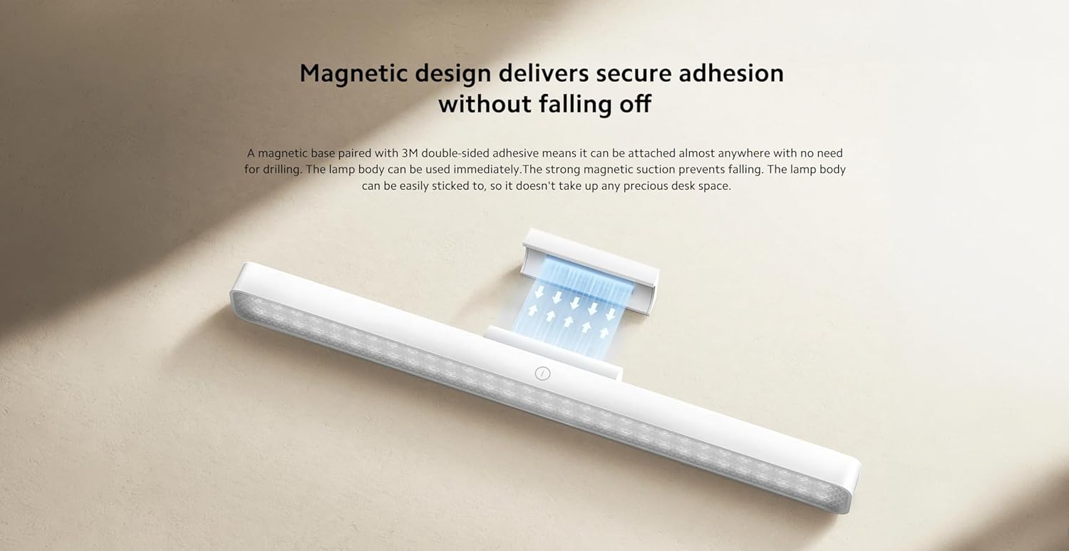 【Xiaomi Official】Xiaomi Magnetic Reading Light Bar – LED Desk Lamp, USB Powered, Adjustable Brightness, Eye Protection, Magnetic Mount Light for Monitor or Table