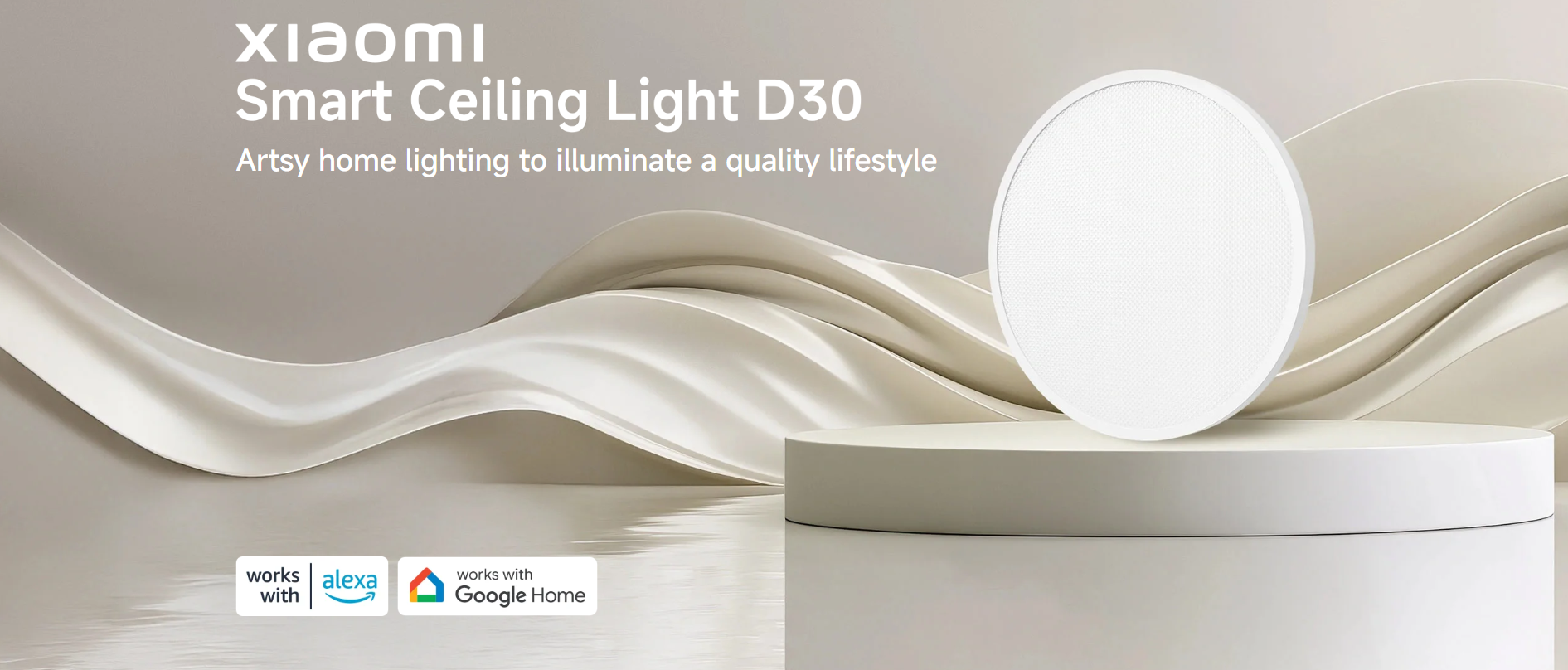 【Xiaomi Official】Xiaomi Smart Ceiling Light D30 - Smart LED Ceiling Lamp with APP Remote Control, Dimmable Brightness, Energy Saving