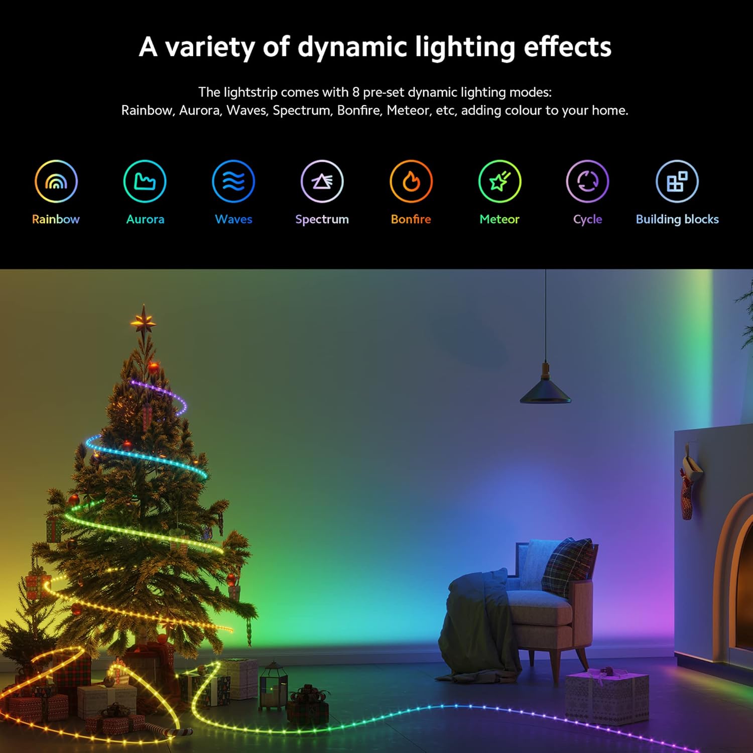 【Xiaomi Official】Xiaomi Smart Lightstrip (2m/6.6ft), Compatible with Alexa, Google Assistant, Apple Homekit Home App, WiFi Compatible, Music sync | Dynamic Ambient Lighting | Custom dimming |