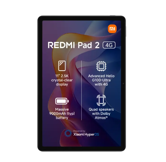 【Xiaomi Official】Xiaomi REDMI Pad 2 4G Display 11"  8GB + 256GB Android Tablet Dual Sim  8MP Main Camera Battery 9000mAh 18W Fast charging USB Type-C