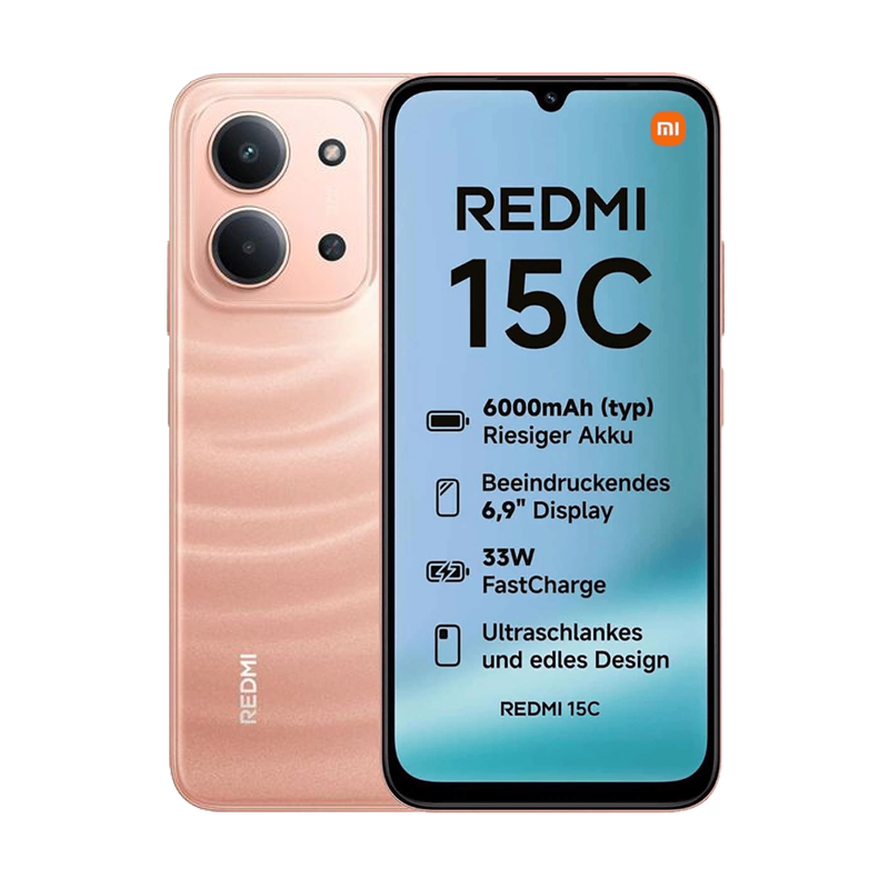 【Xiaomi Official】Redmi 15C Smartphone Display 6.9” 120Hz - 8GB Ram + 256GB Rom Dual SIM, 4G , 6000mAh Battery ,50MP AI dual camera ,33W fast charging ,IP64 ,MediaTek Helio G81-Ultra