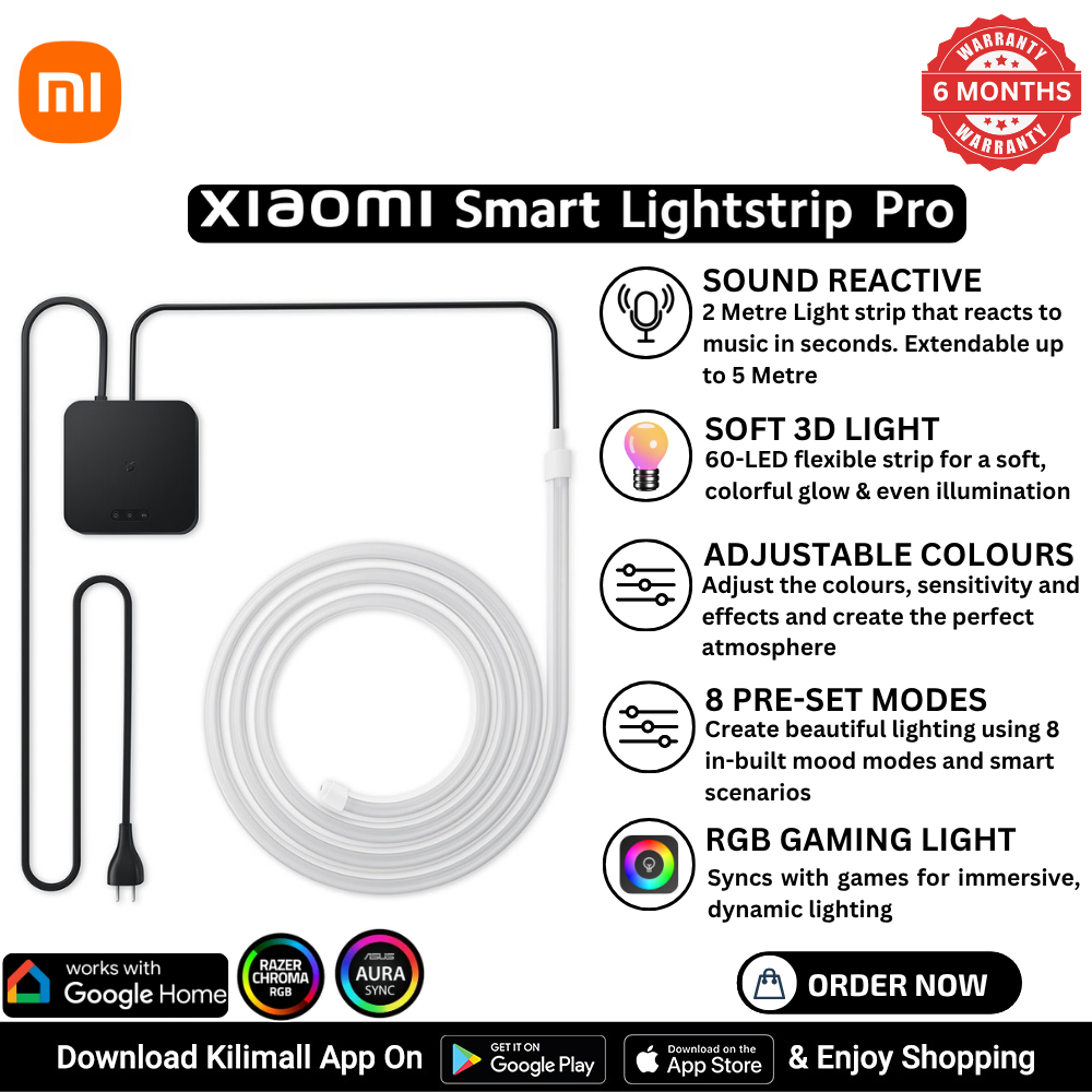 【Xiaomi Official】Xiaomi Smart Lightstrip Pro – App Control, Music Sync, Smart Home Lighting, Works with Alexa & Google  RGB LED Strip Light