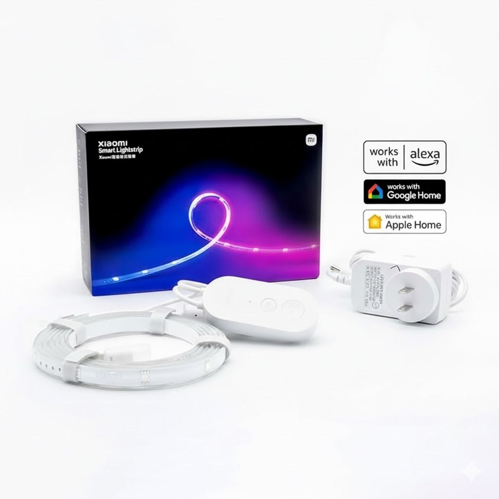 【Xiaomi Official】Xiaomi Smart Lightstrip (2m/6.6ft), Compatible with Alexa, Google Assistant, Apple Homekit Home App, WiFi Compatible, Music sync | Dynamic Ambient Lighting | Custom dimming |