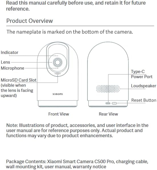 【Xiaomi Official】Xiaomi Smart Camera C500 Pro 2.5K – 360° Pan Tilt AI Security Camera, Wi-Fi Smart Home Surveillance, HDR Night Vision, Motion Detection