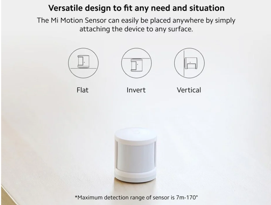 【Xiaomi Official】Xiaomi Mi motion sensor - PIR Wireless Motion Detector, Zigbee Compatible, Battery Powered, For Lights & Security Alerts