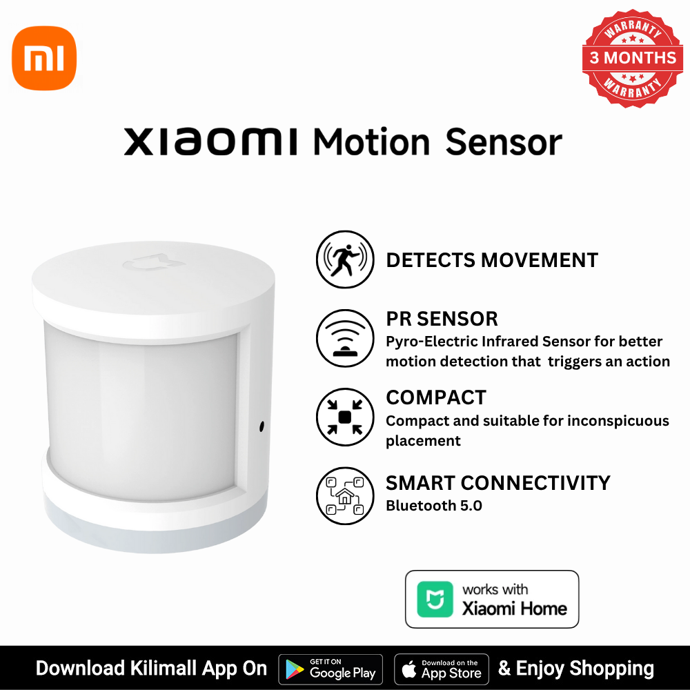 【Xiaomi Official】Xiaomi Mi motion sensor - PIR Wireless Motion Detector, Zigbee Compatible, Battery Powered, For Lights & Security Alerts
