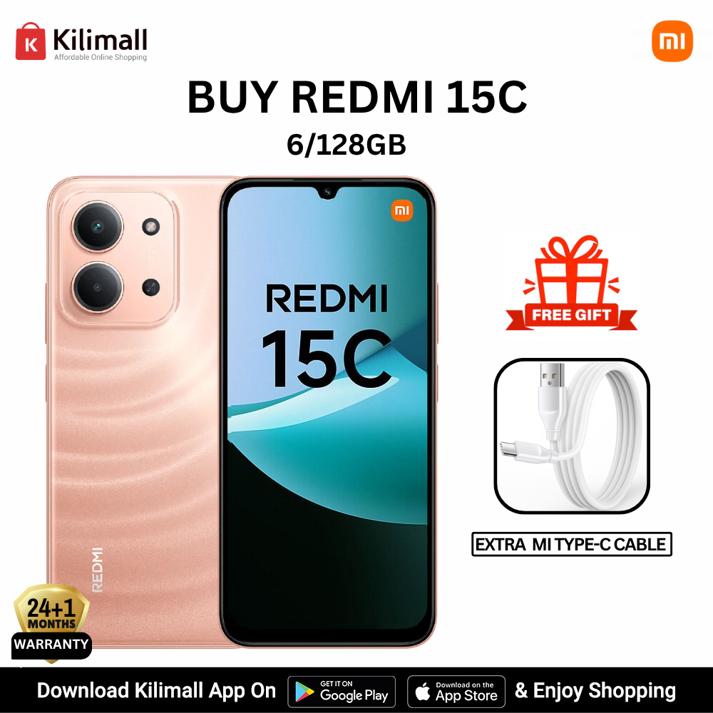 【Xiaomi Official】Redmi 15C Smartphone Display 6.9” 120Hz - 6GB Ram + 128GB Rom Dual SIM, 4G , 6000mAh Battery ,50MP AI dual camera ,33W fast charging ,IP64 ,MediaTek Helio G81-Ultra