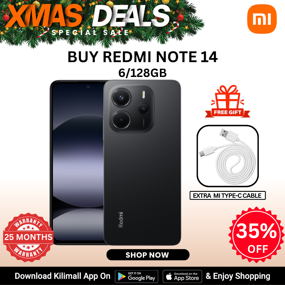 【Xiaomi Official】 Redmi Note 14 Smartphone ,Display 6.67", 6GB + 128GB RAM, (Dual SIM), 5500mAh(typ) battery , 108MP Camera