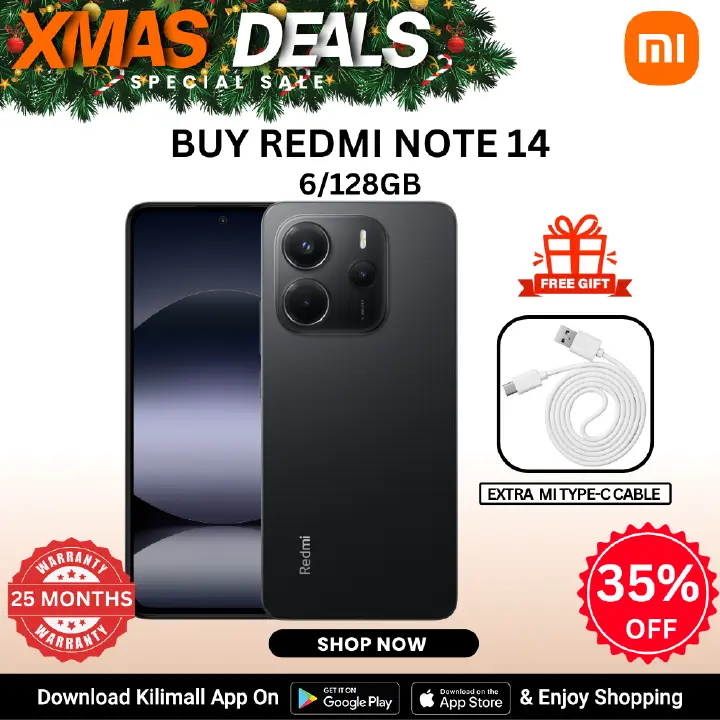 【Xiaomi Official】 Redmi Note 14 Smartphone ,Display 6.67", 6GB + 128GB RAM, (Dual SIM), 5500mAh(typ) battery , 108MP Camera