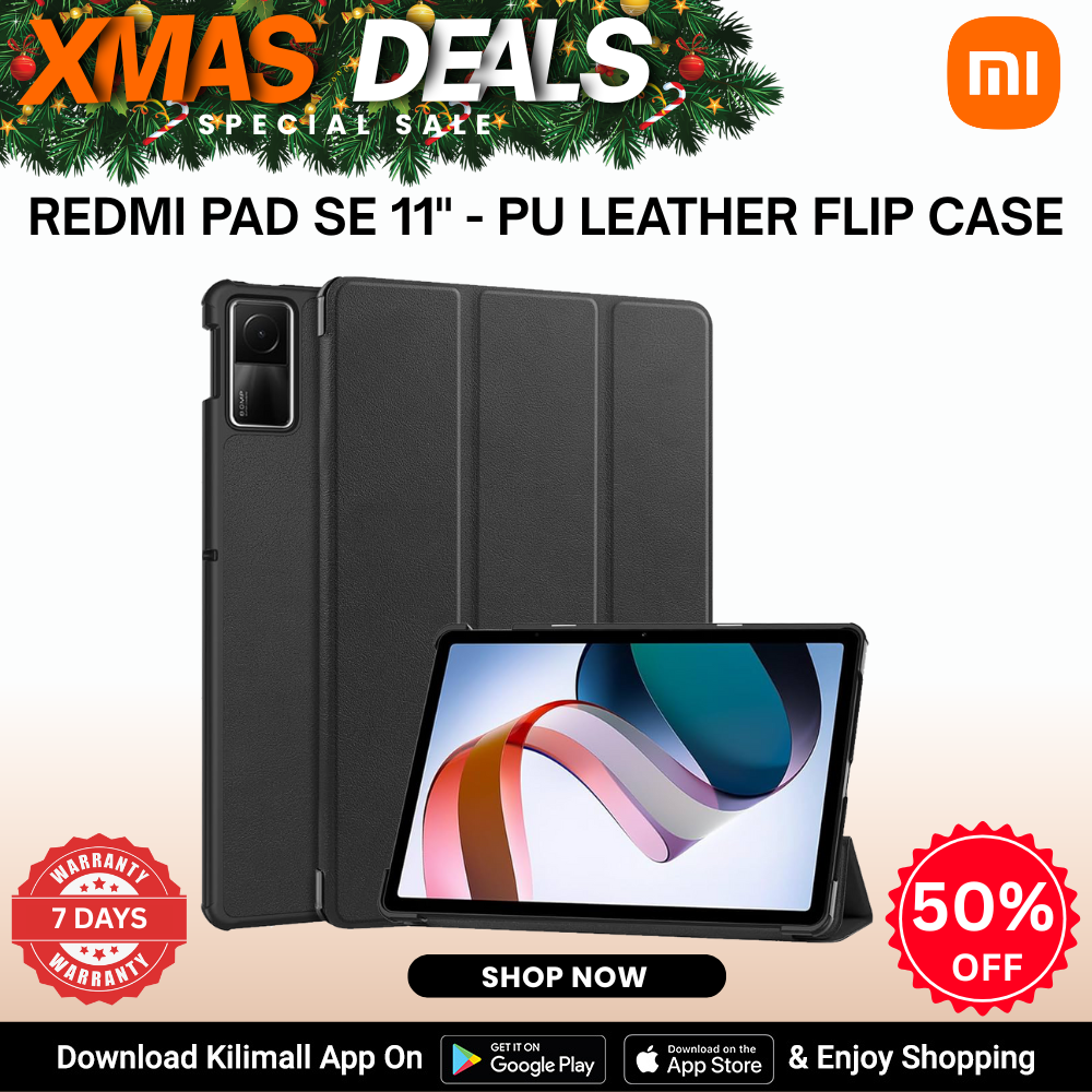 【Xiaomi Official】REDMI PAD SE 11" - PU Leather Flip Case , Shockproof Protective Tablet Cover , Slim & Lightweight , flip cover , Stand cover, Anti-Fingerpirnts, Scratch Resistant