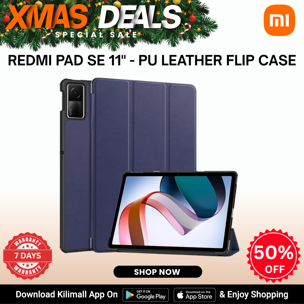 【Xiaomi Official】REDMI PAD SE 11" - PU Leather Flip Case , Shockproof Protective Tablet Cover , Slim & Lightweight , flip cover , Stand cover, Anti-Fingerpirnts, Scratch Resistant