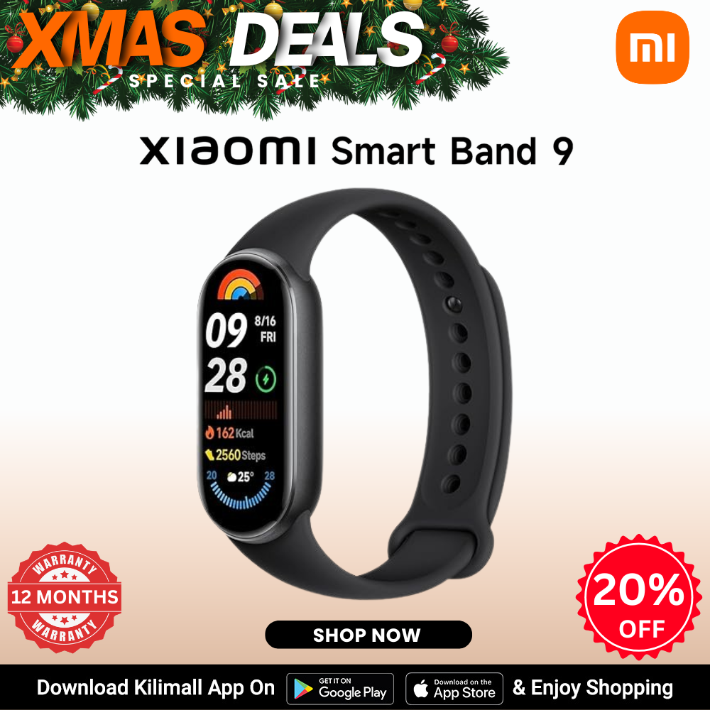 【Xiaomi Official】 XIAOMI SMART BAND 9 BLACK  21-day battery life Up to 1200 nits adjustable brightness Magnetic charging  5 ATM Water Resistance