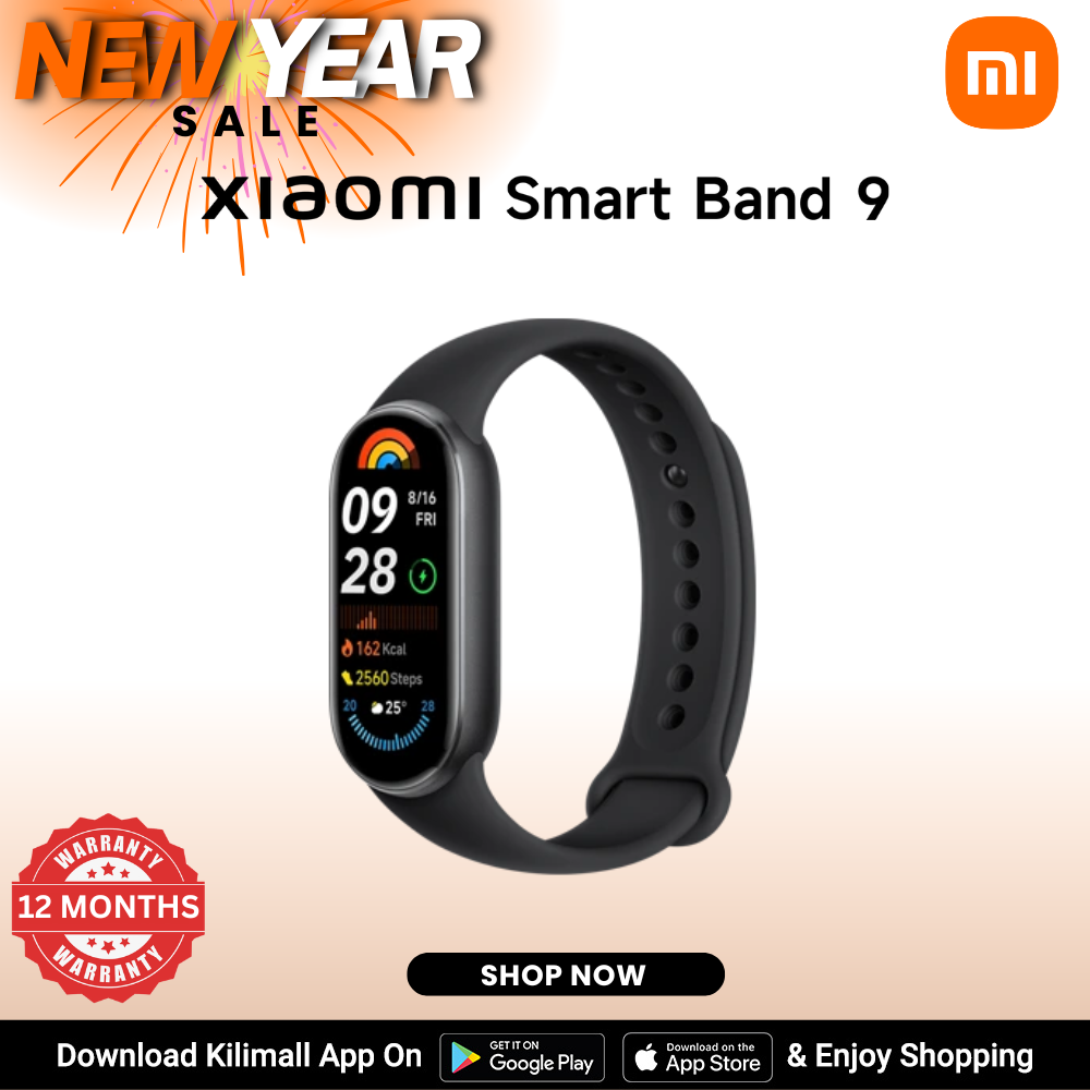 【Xiaomi Official】 XIAOMI SMART BAND 9 BLACK  21-day battery life Up to 1200 nits adjustable brightness Magnetic charging  5 ATM Water Resistance