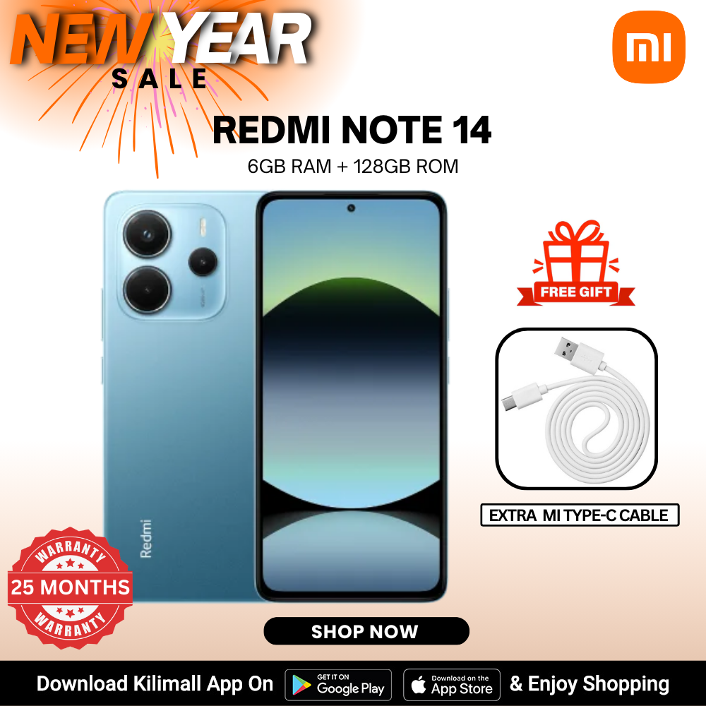 【Xiaomi Official】 Redmi Note 14 Smartphone ,Display 6.67", 6GB + 128GB RAM, (Dual SIM), 5500mAh(typ) battery , 108MP Camera