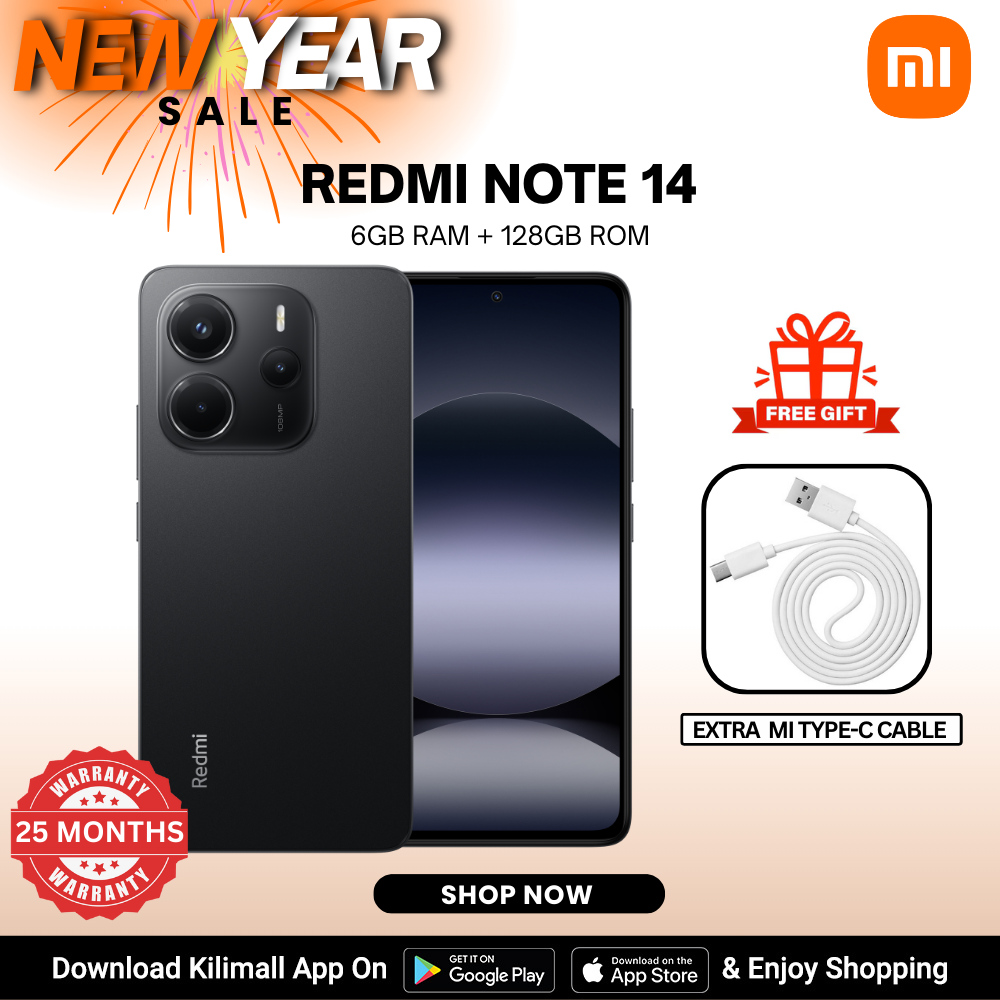 【Xiaomi Official】 Redmi Note 14 Smartphone ,Display 6.67", 6GB + 128GB RAM, (Dual SIM), 5500mAh(typ) battery , 108MP Camera