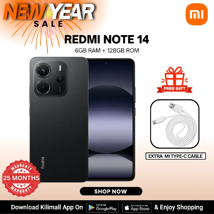 【Xiaomi Official】 Redmi Note 14 Smartphone ,Display 6.67", 6GB + 128GB RAM, (Dual SIM), 5500mAh(typ) battery , 108MP Camera