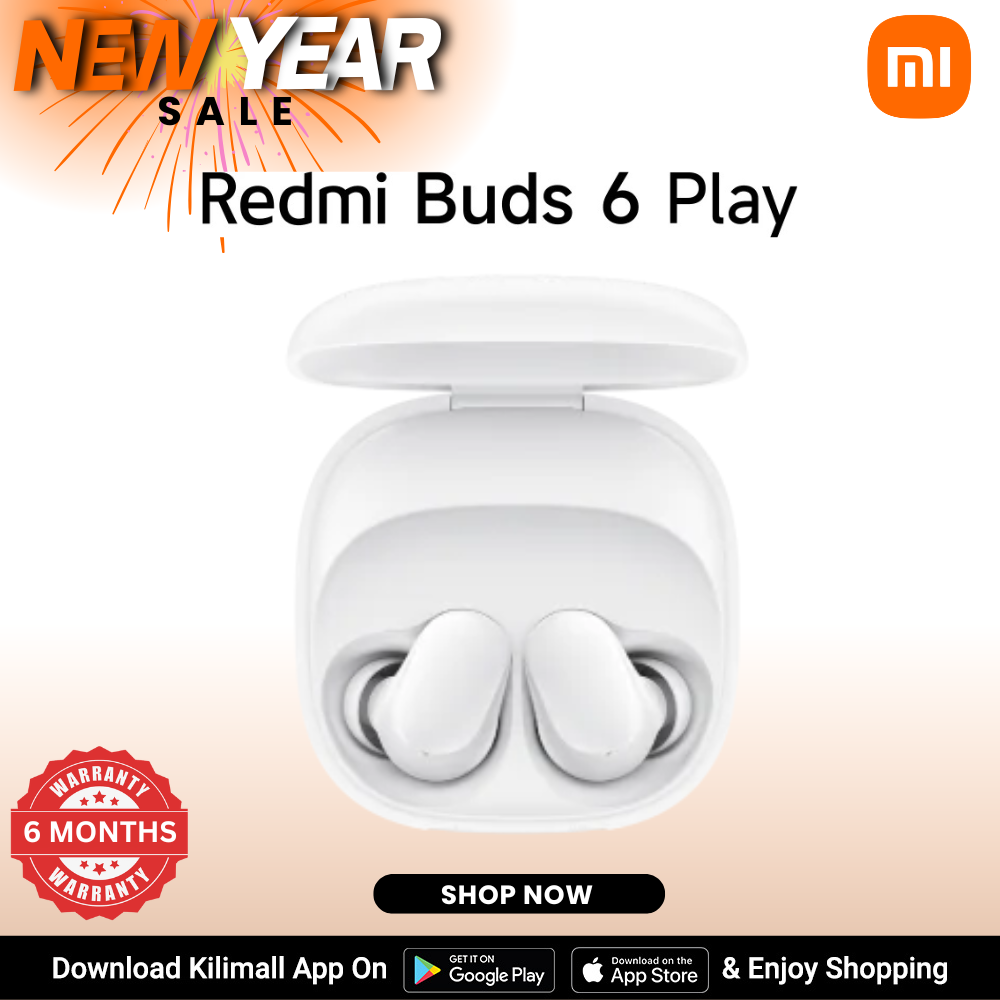 Redmi buds 6 Play - Wireless Earbuds Bluetooth 5.4 Noise Cancelling In-Ear Headphones with Mic – Deep Bass, Long Battery, Type-C Charging, earphones