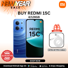 【Special Offer】Redmi 15C Smartphone Display 6.9” 120Hz - 4GB Ram + 128GB Rom Dual SIM, 4G , 6000mAh Battery ,50MP AI dual camera ,33W fast charging ,IP64 ,MediaTek Helio G81-Ultr