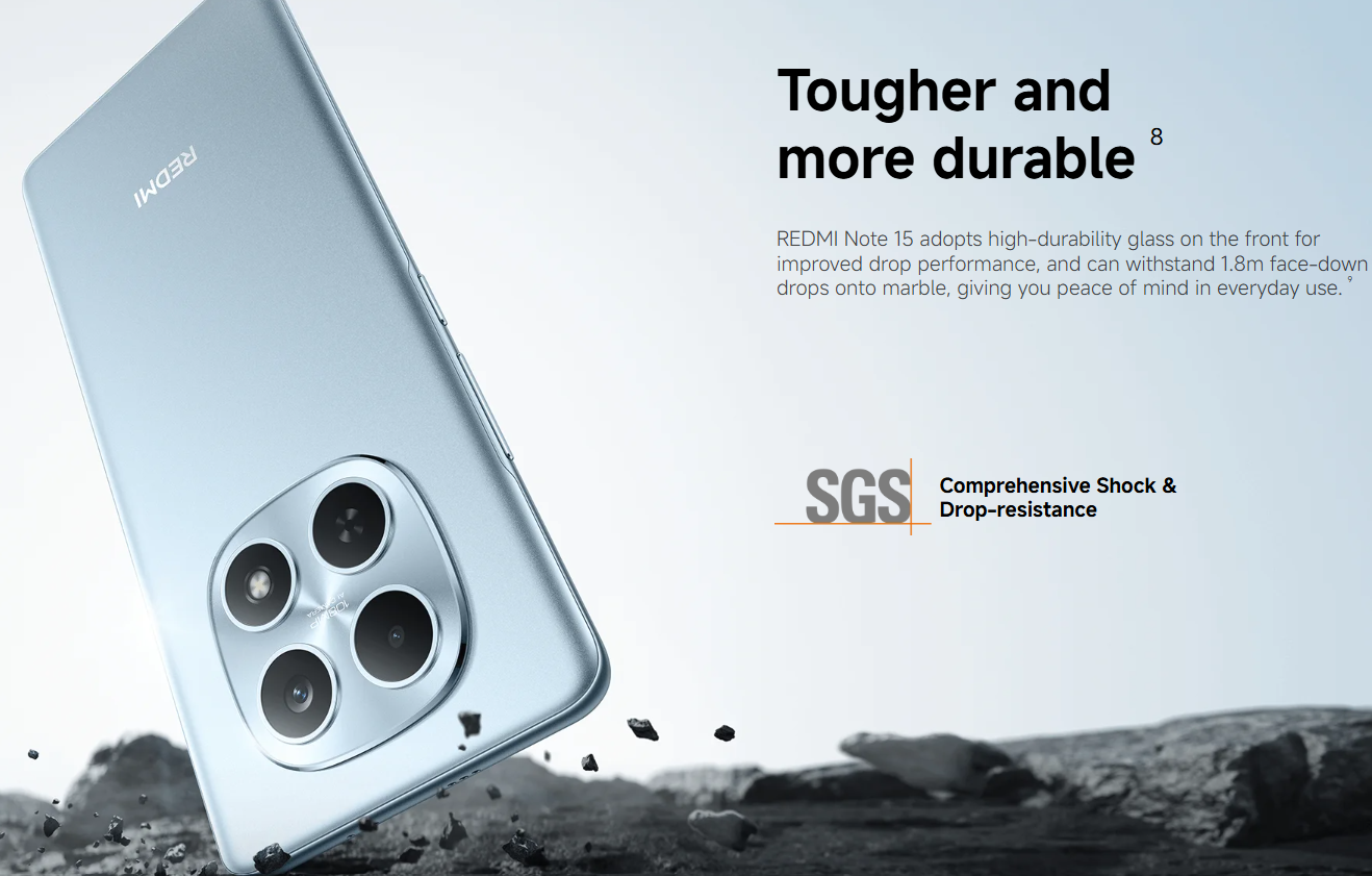 【Xiaomi Official】REDMI Note 15 Smartphone 6.77" AMOLED Display 6GB +128GB Dual SIM 108MP main camera 20MP front camera 6000mAh battery 33W In-screen fingerprint 120Hz Splash, Water and Dust Resistant