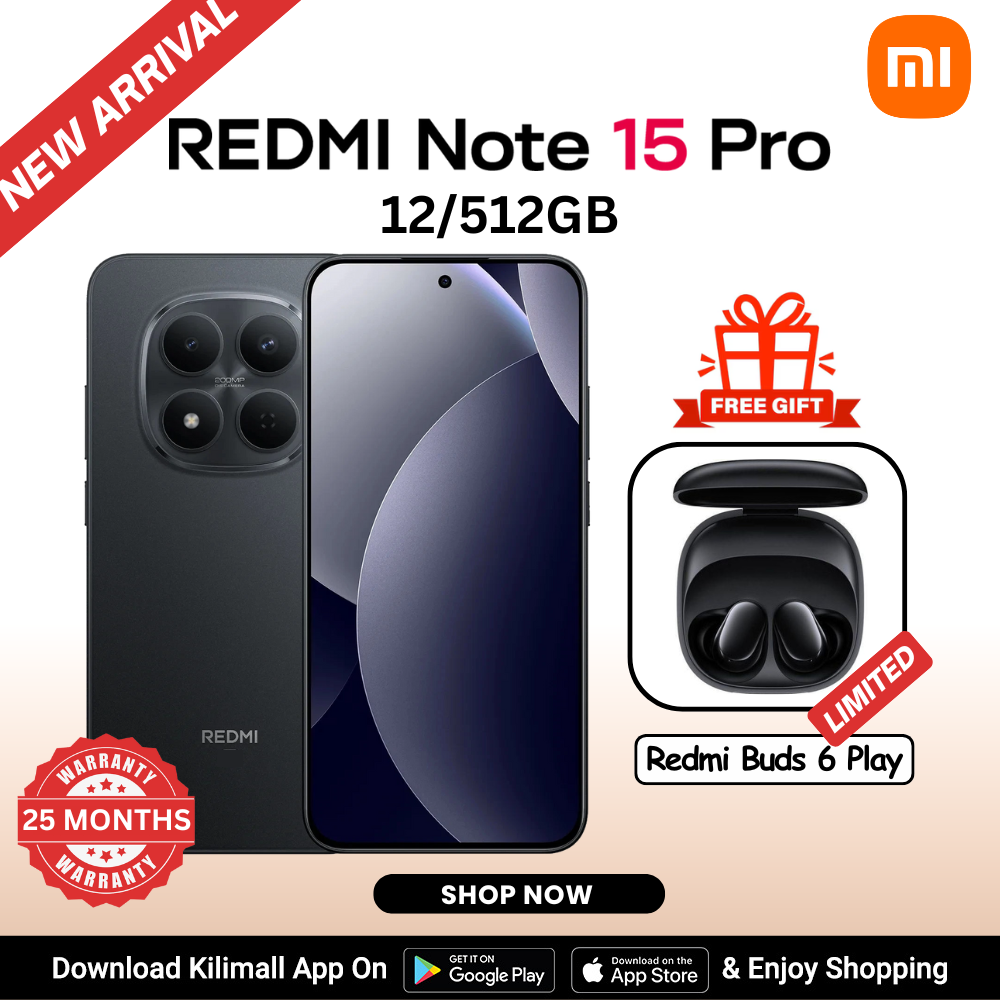 【Xiaomi Official】 REDMI Note 15 Pro Smartphone 6.77" AMOLED display 12GB + 512GB Dual SIM 200MP + 8MP Main Camera 32MP front camera 6500mAh battery 45W In-screen fingerprint IP65 Dual Android 15