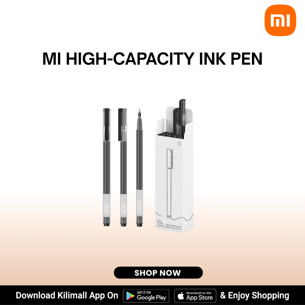 [Special Offer] Mi High-capacity Ink Pen - pack of 10 (black) SIGN PEN, QUICK DRY, COMFORTABLE GRIP DESIGN