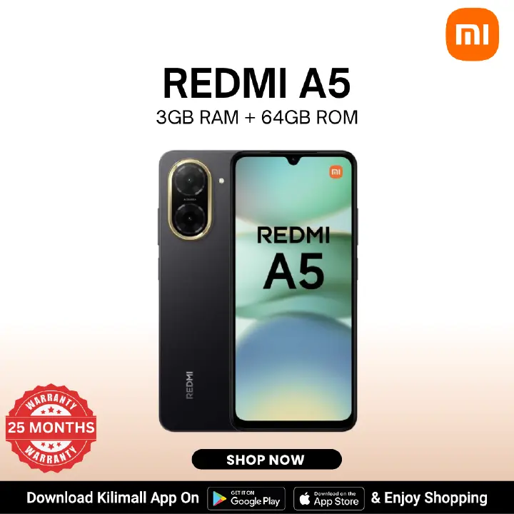 【Xiaomi Official】Redmi A5 SmartPhone Display 6.88"  - 3GB + 64GB, Dual SIM ,32MP main camera, 8MP front camera , 5200mAh battery , Side fingerprint sensor , USB Type-C phone