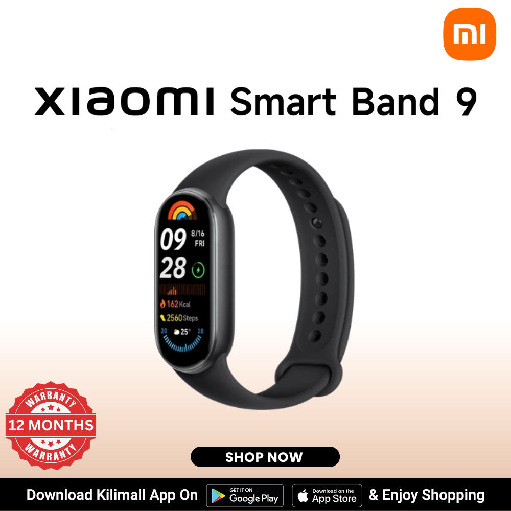 【Xiaomi Official】 XIAOMI SMART BAND 9 BLACK  21-day battery life Up to 1200 nits adjustable brightness Magnetic charging  5 ATM Water Resistance
