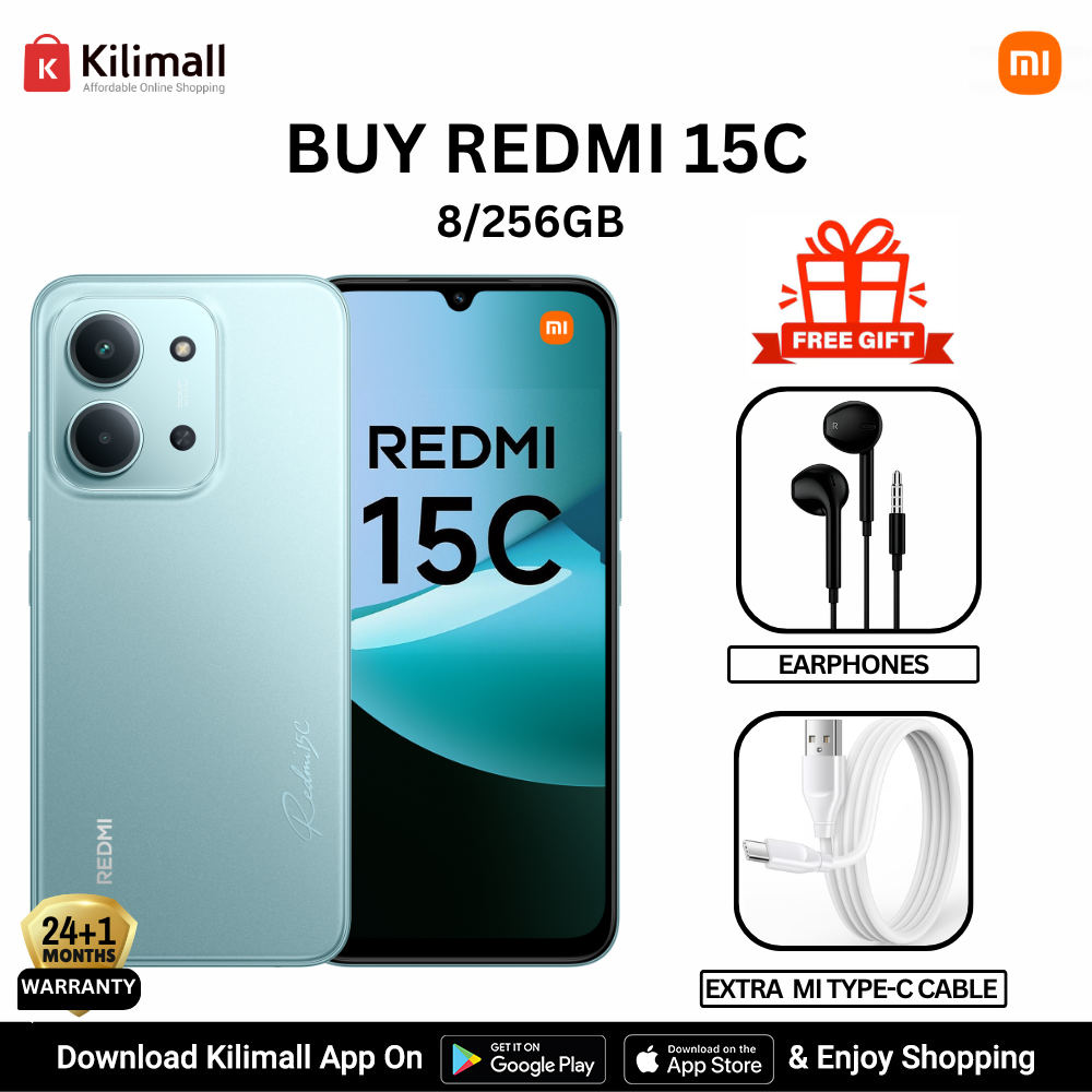 【Xiaomi Official】Redmi 15C Smartphone Display 6.9” 120Hz - 8GB Ram + 256GB Rom Dual SIM, 4G , 6000mAh Battery ,50MP AI dual camera ,33W fast charging ,IP64 ,MediaTek Helio G81-Ultra